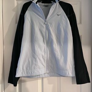 Nike Women's Black and Light Blue Windbreaker Jacket